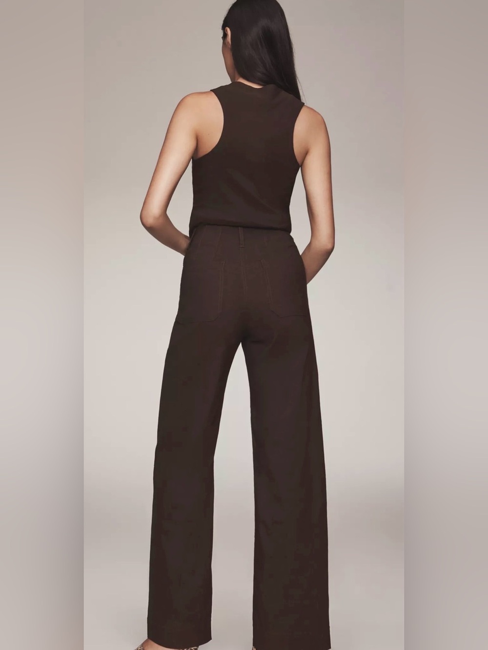 Anthropologie Maeve Colette High-Rise Wide-Leg Full-Length Pants in Magic Fabric - Picture 4 of 10
